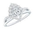 Pear Cut 0.6 Carat Lab Grown Diamond Designer Engagement Ring