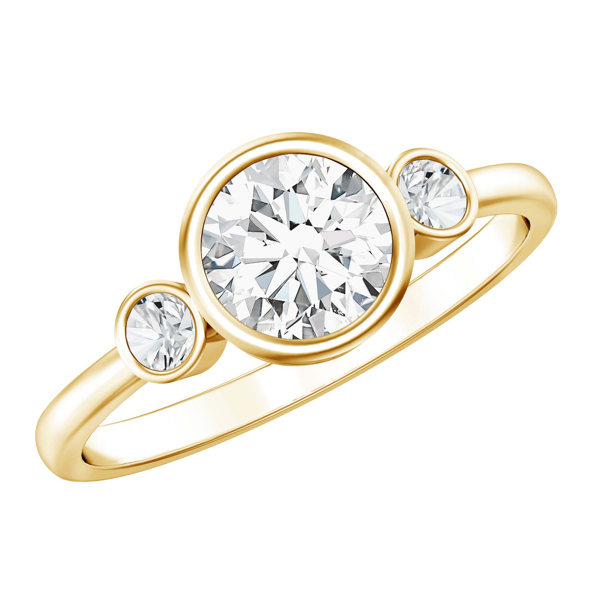 Lab Created Diamond Bezel Set Engagement Ring for Her