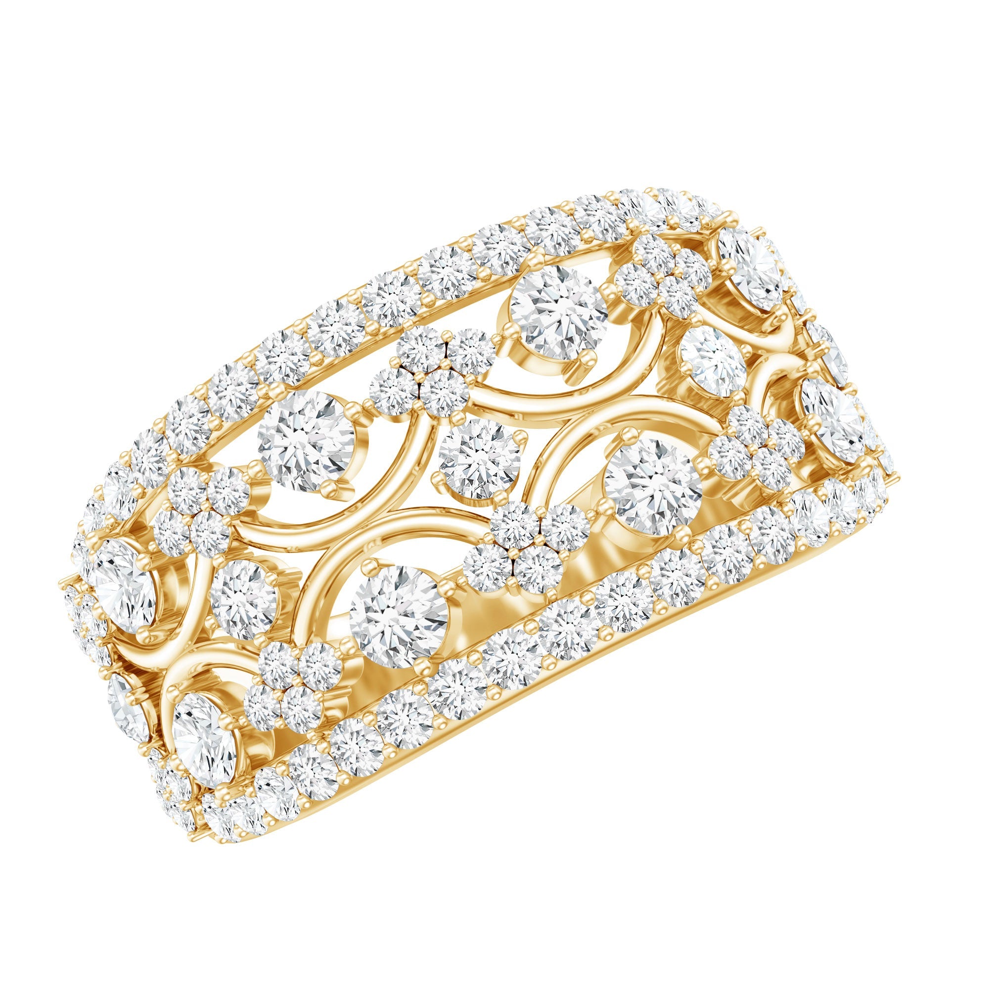 Lab Grown Diamond Wedding Band – Vintage Prong Setting Classic Bridal Jewelry