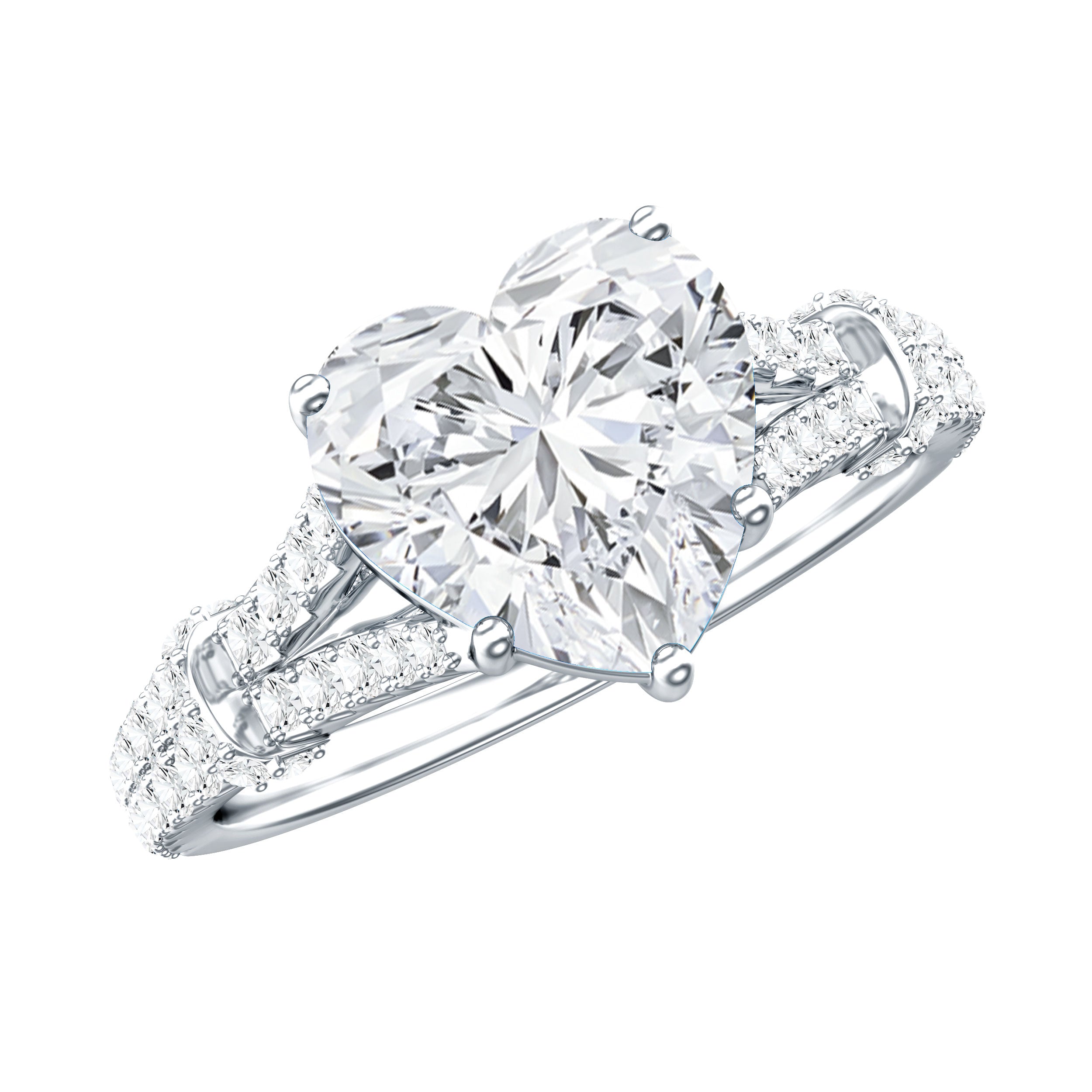 2 Carat Lab Grown Diamond Heart Shape Engagement Ring