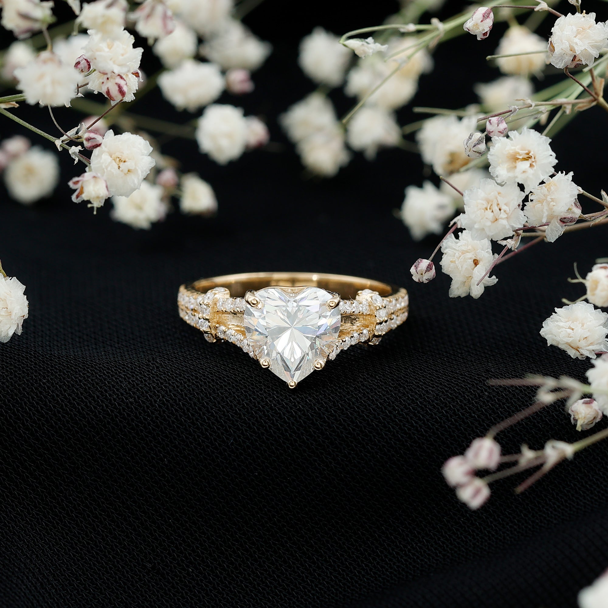 2 Carat Lab Grown Diamond Heart Shape Engagement Ring