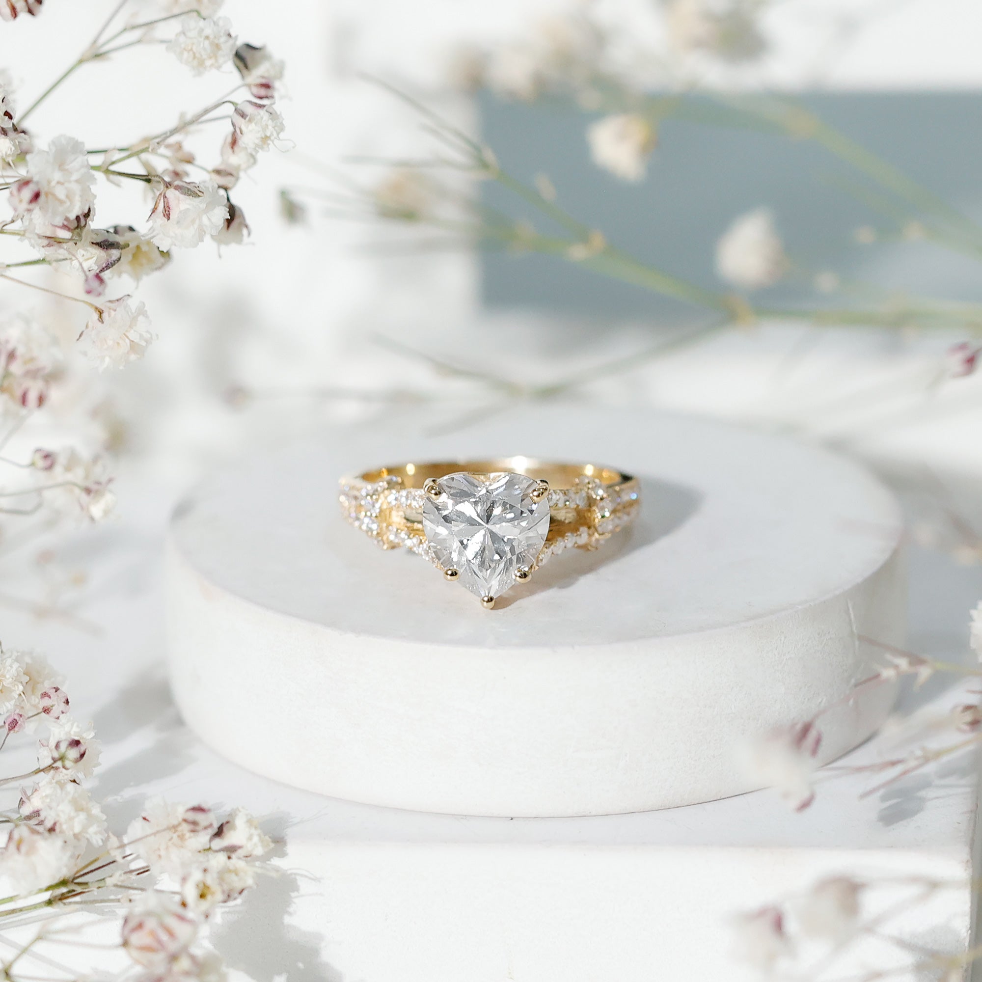 2 Carat Lab Grown Diamond Heart Shape Engagement Ring