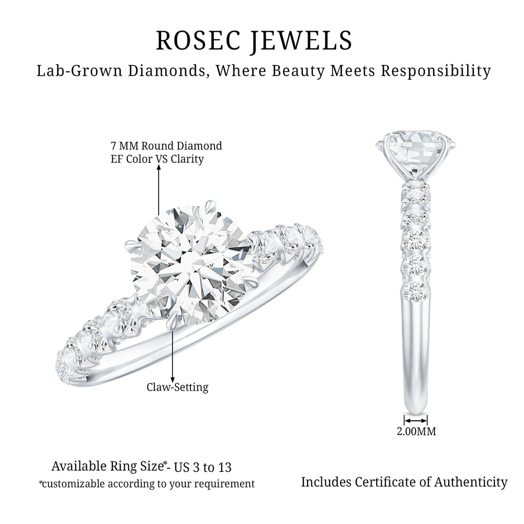 Certified 1.2 Carat Lab Grown Diamond Solitaire Engagement Ring