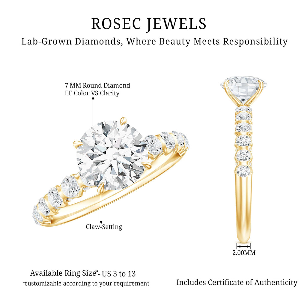Certified 1.2 Carat Lab Grown Diamond Solitaire Engagement Ring