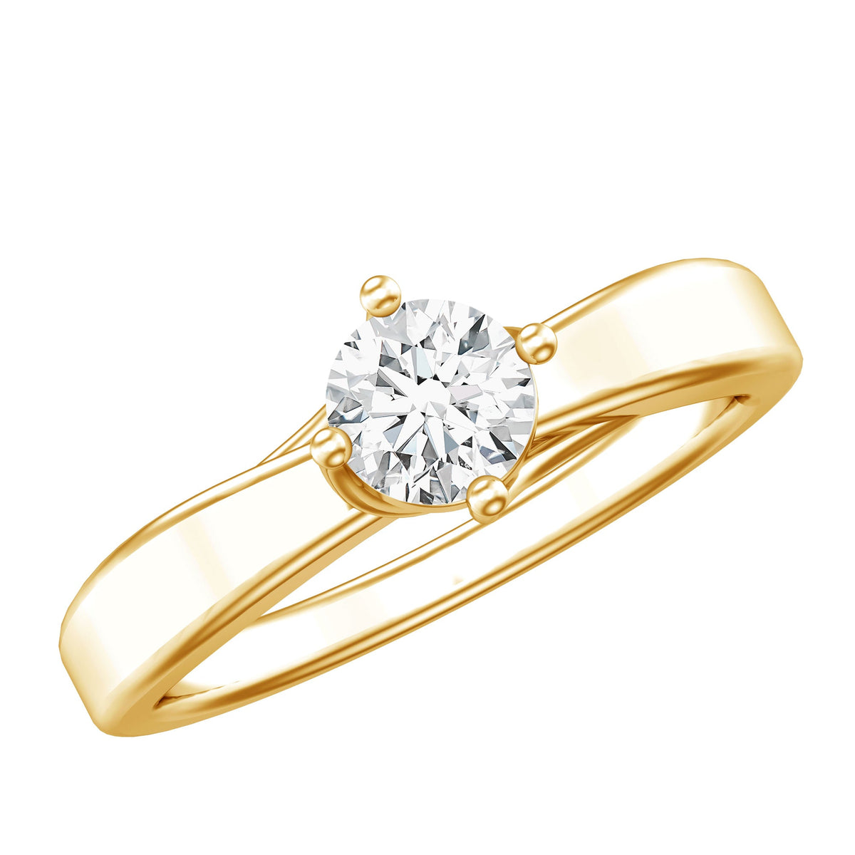 Lab Grown Diamond Solitaire Ring With 4 Prong Diagonal Set