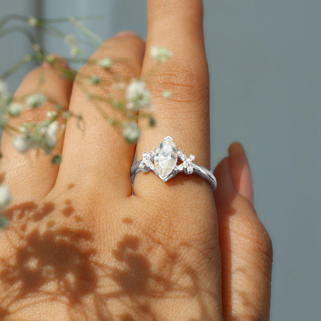 Lab Grown Diamond 1 Carat Marquise Engagement Ring