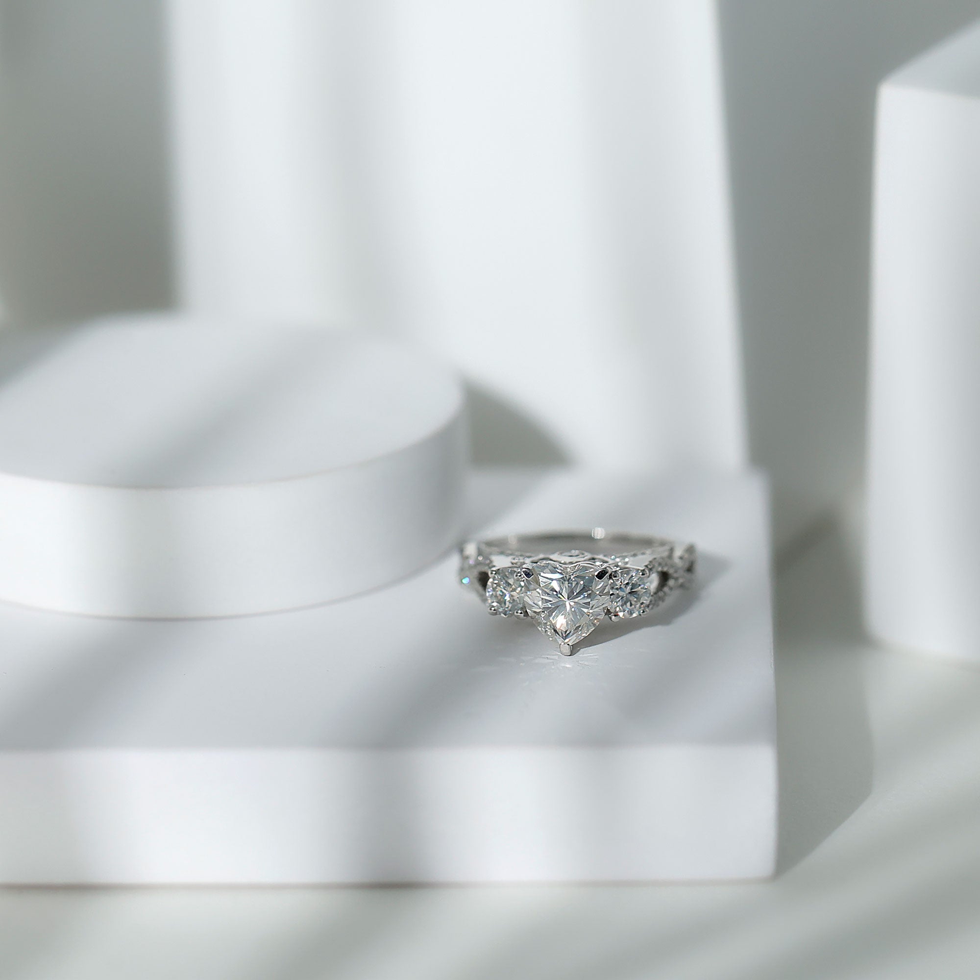 Certified 1.2 Carat Lab Grown Diamond Heart Shaped Engagement Ring