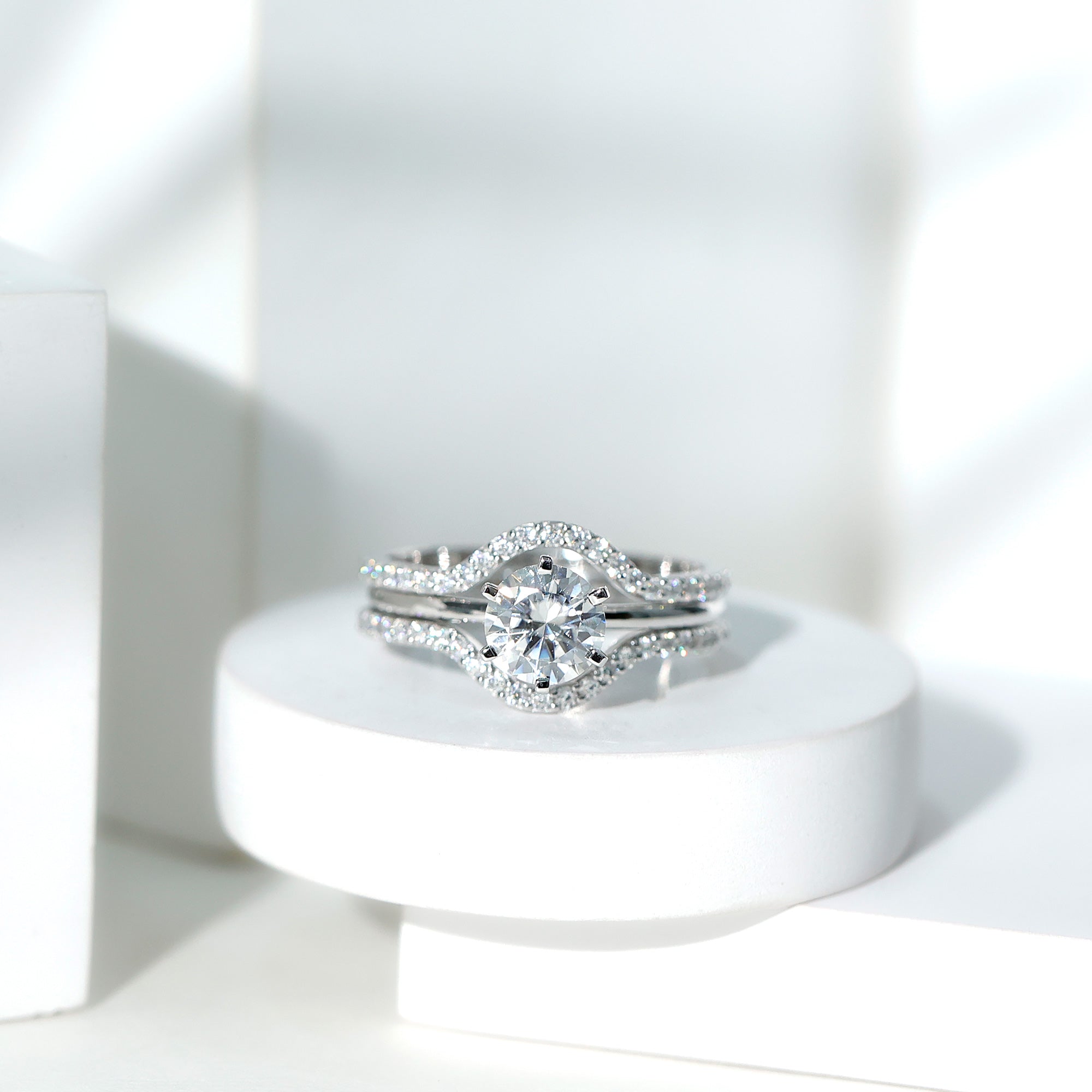 Lab Created Diamond Engagement Ring with Ring Guard