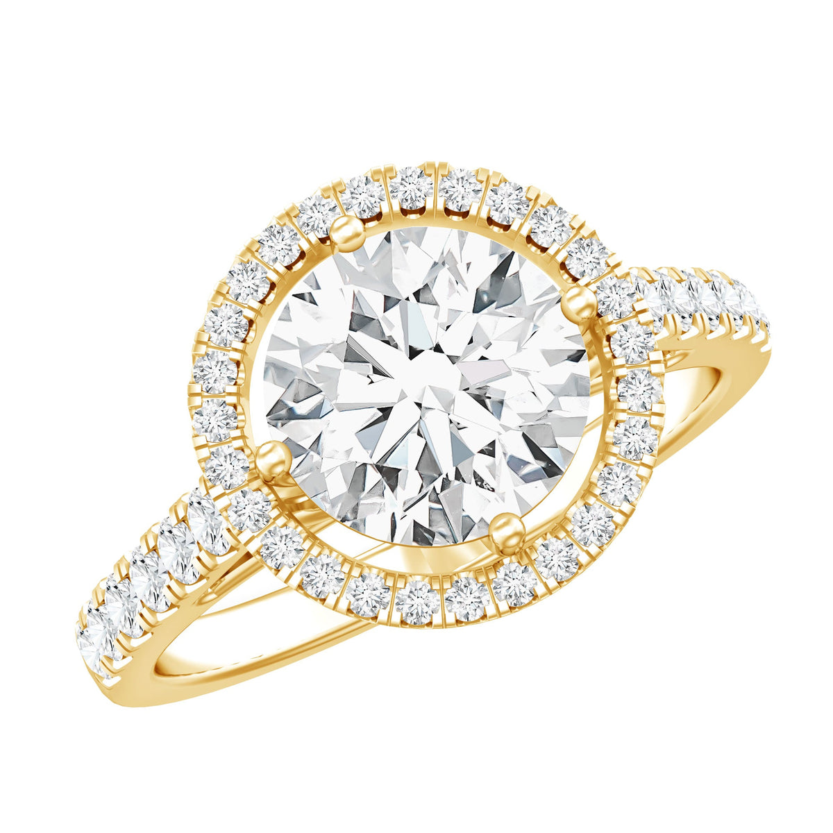 Ethical Diamond Ring – 2 Carat Engagement Band with Halo & Sparkling Side Stones