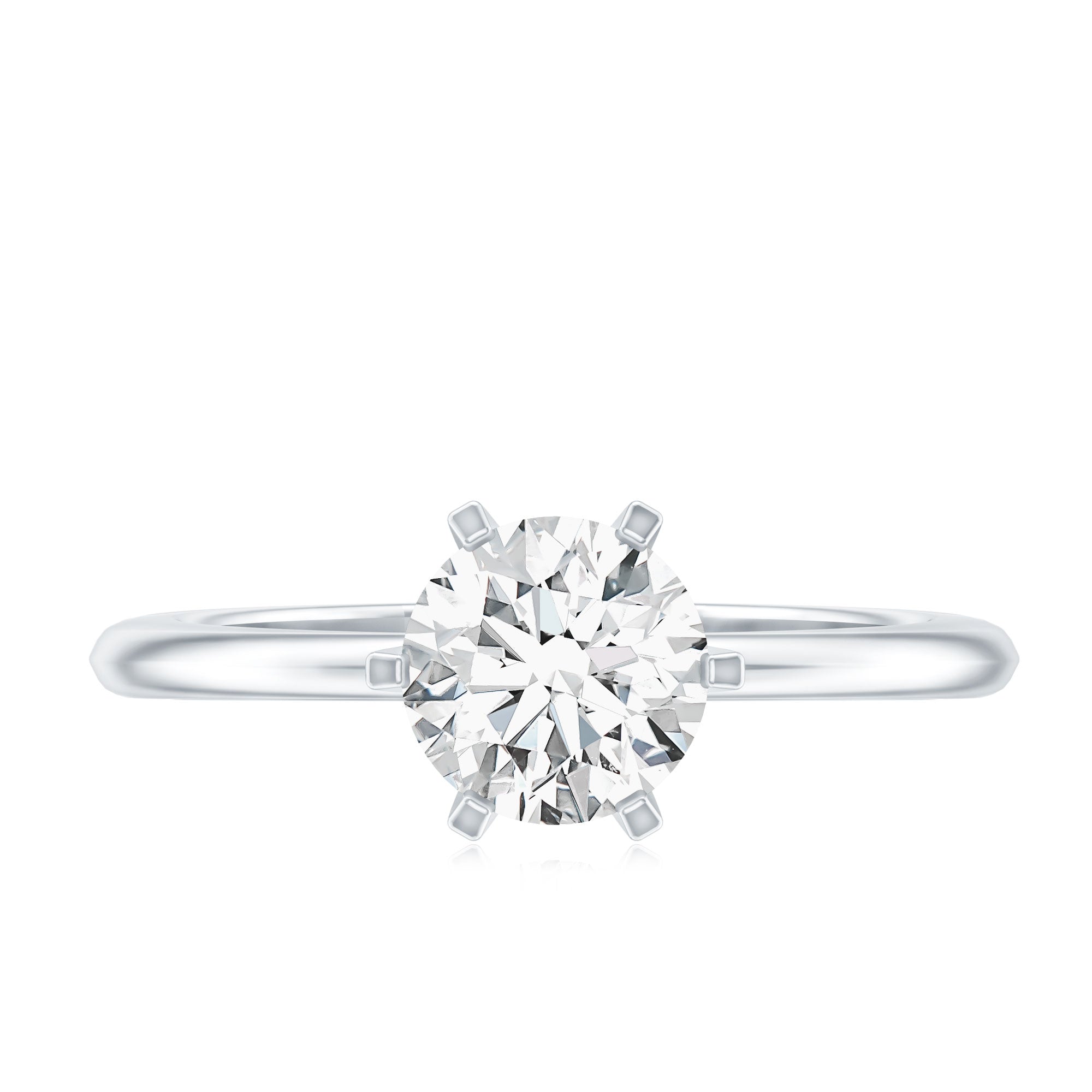 Brilliant Cut 1.2 Carat Lab Grown Diamond Solitaire Engagement Ring With 6 Prongs