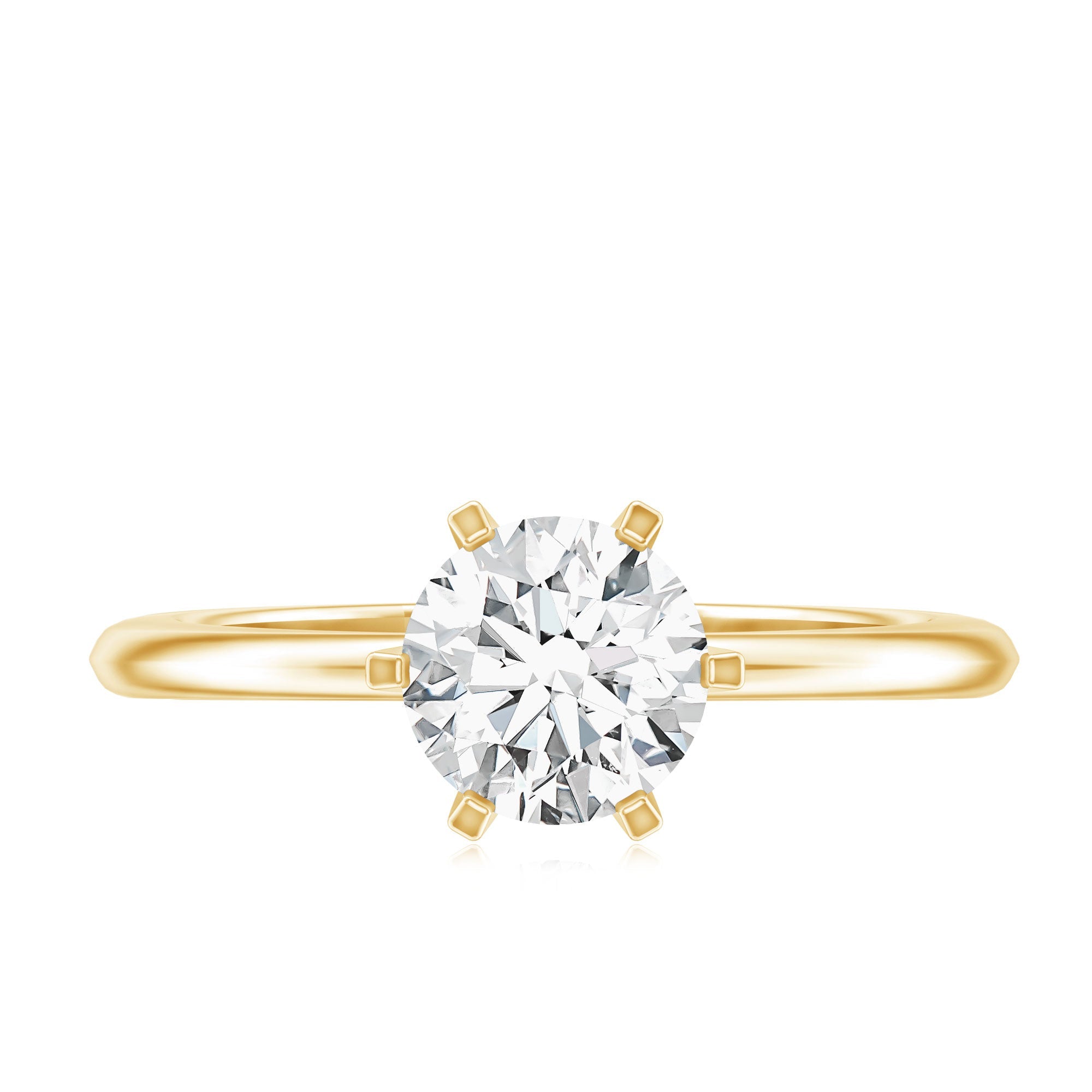 Brilliant Cut 1.2 Carat Lab Grown Diamond Solitaire Engagement Ring With 6 Prongs