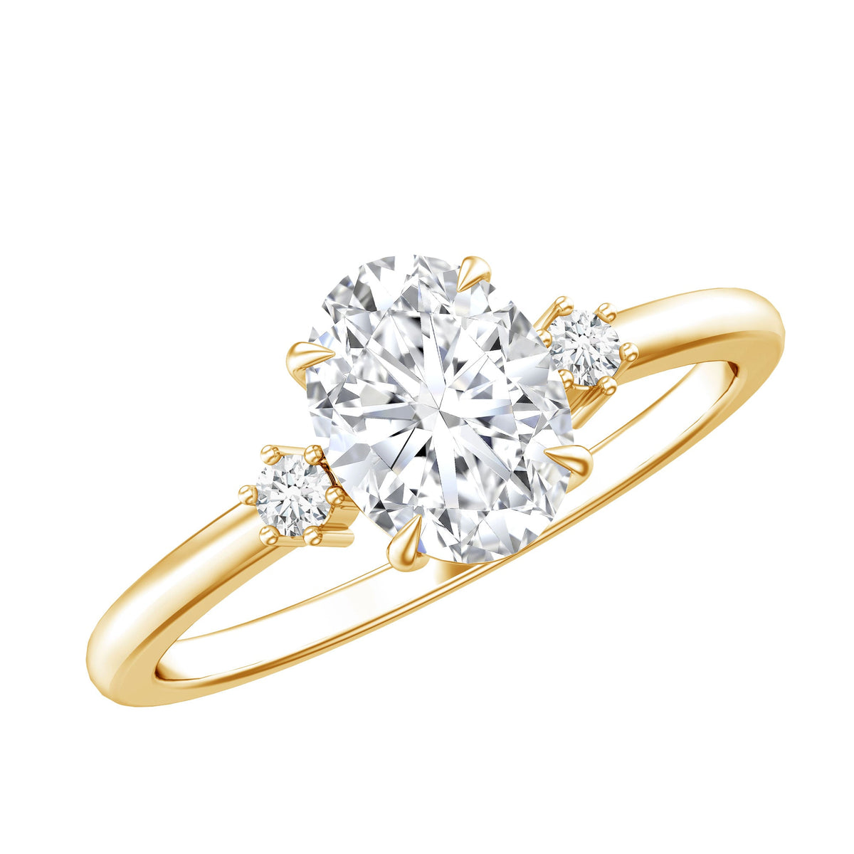 Lab Grown Diamond Ring – Certified 1 Carat Oval Engagement Ring in White Gold