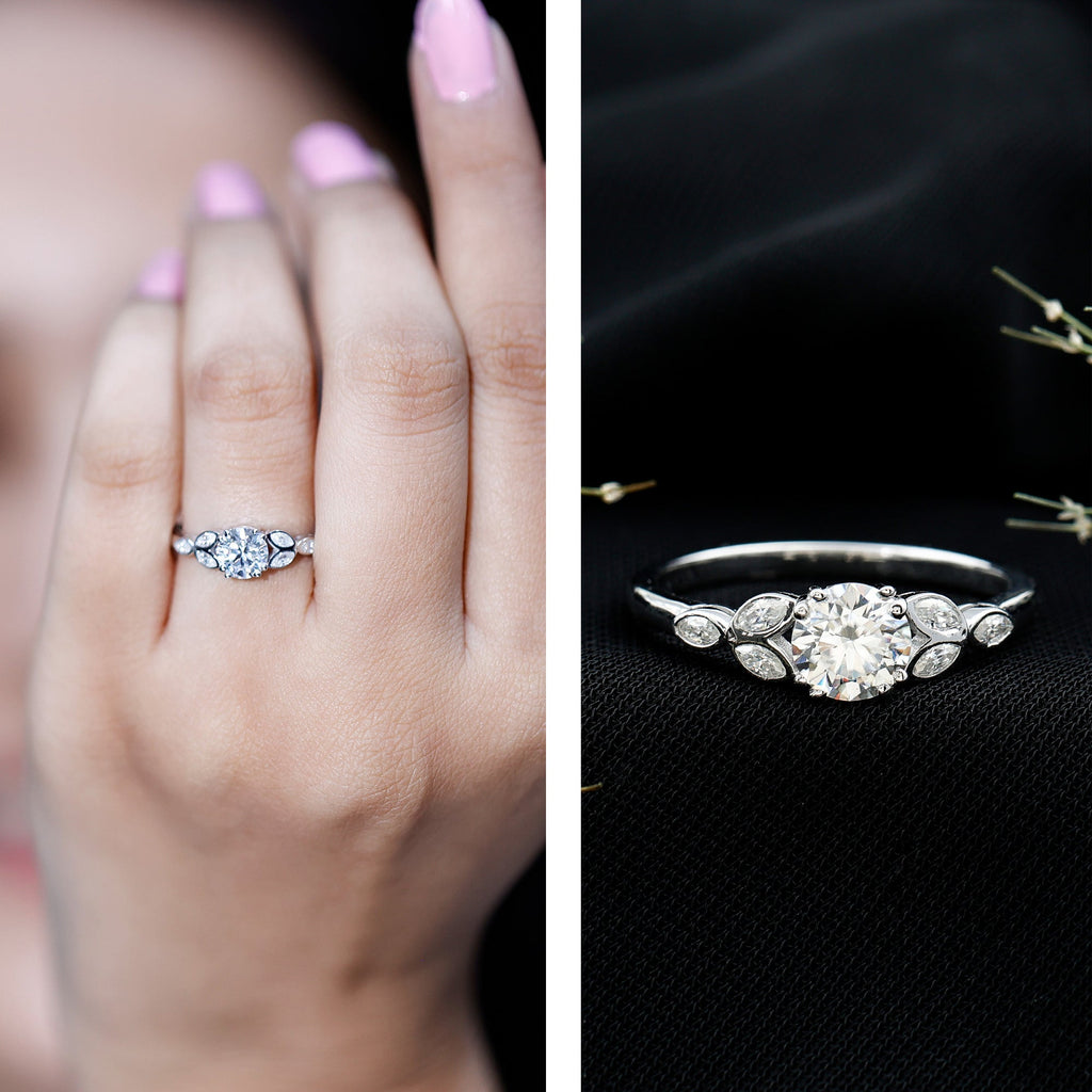 Certified 6 MM Round Diamond Promise Engagement Ring For Her
