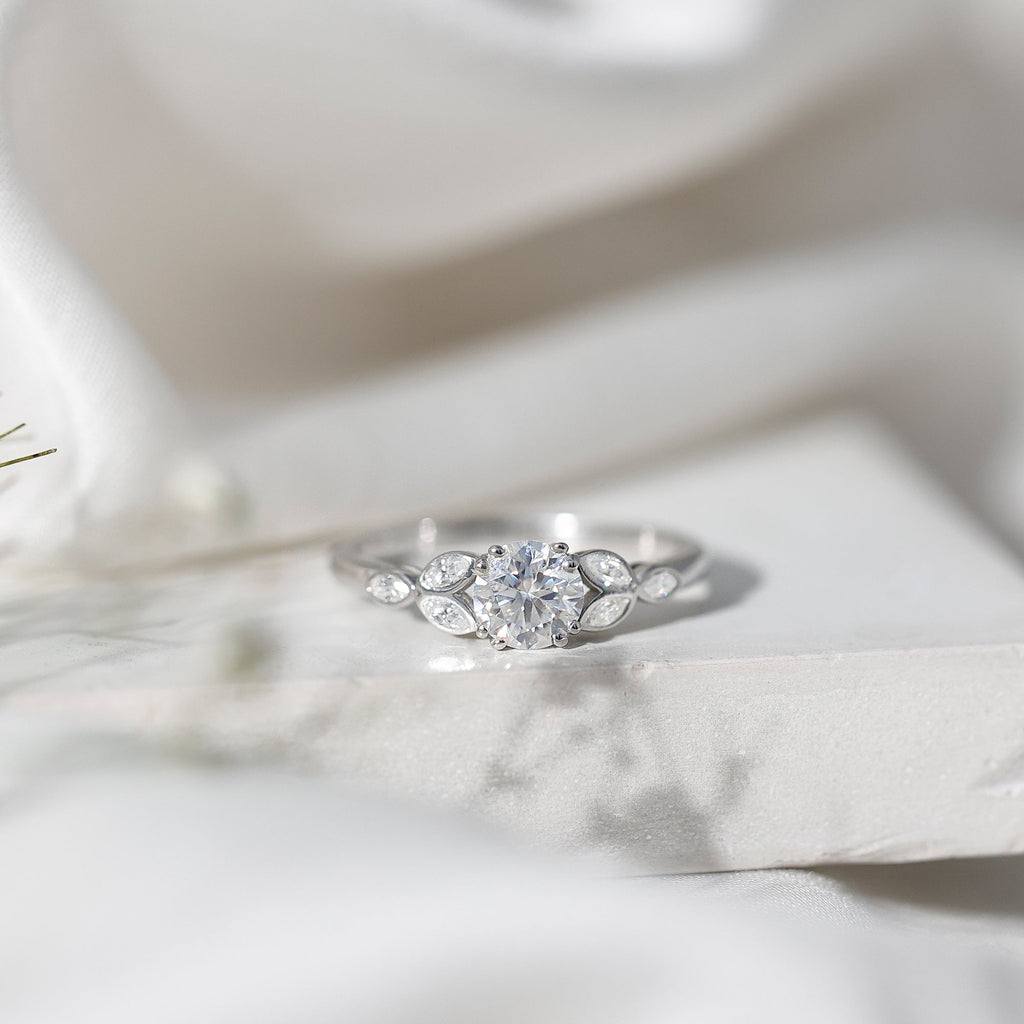 Certified 6 MM Round Diamond Promise Engagement Ring For Her
