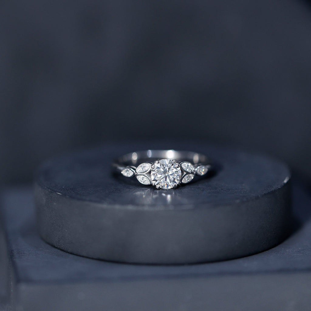Certified 6 MM Round Diamond Promise Engagement Ring For Her