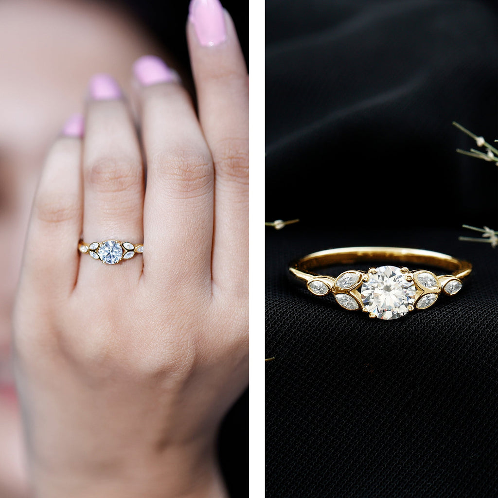 Certified 6 MM Round Diamond Promise Engagement Ring For Her