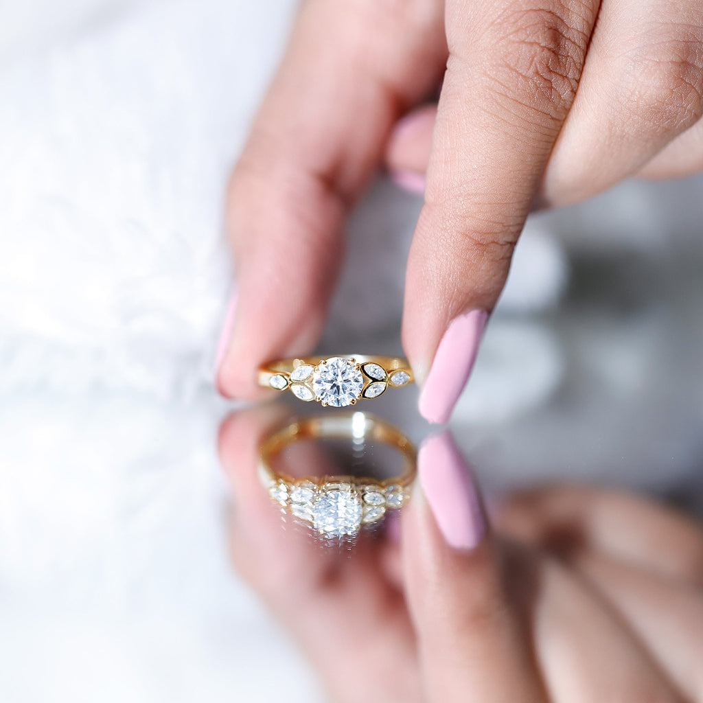 Certified 6 MM Round Diamond Promise Engagement Ring For Her