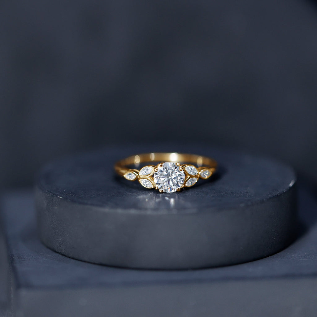 Certified 6 MM Round Diamond Promise Engagement Ring For Her