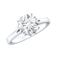 Lab Grown Diamond 2 Carat Round Engagement Ring With Certificate