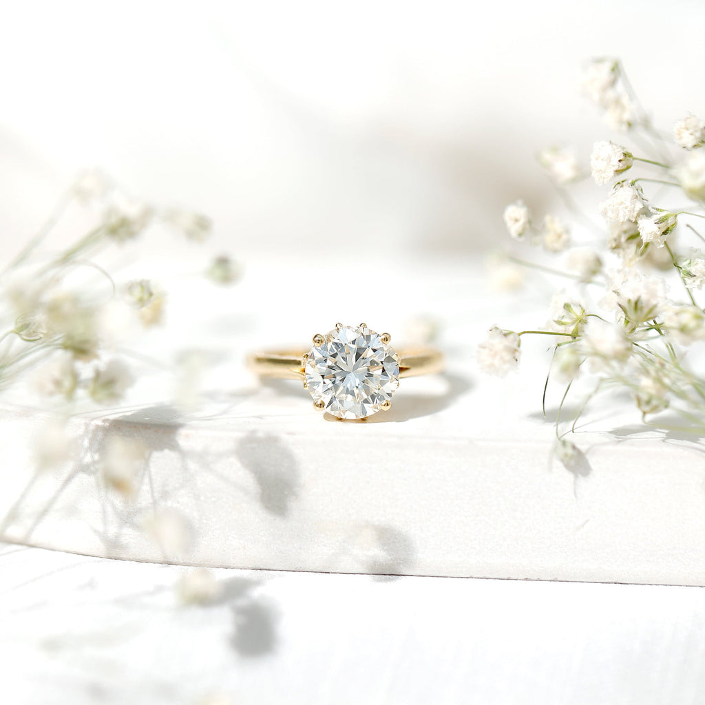 Lab Grown Diamond 2 Carat Round Engagement Ring With Certificate