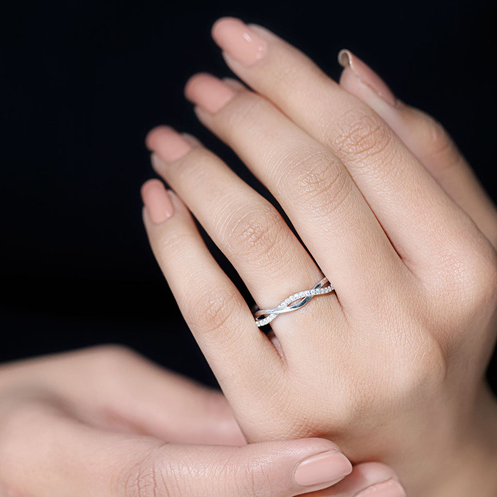 Lab Grown Diamond Braided Wedding Ring For Women
