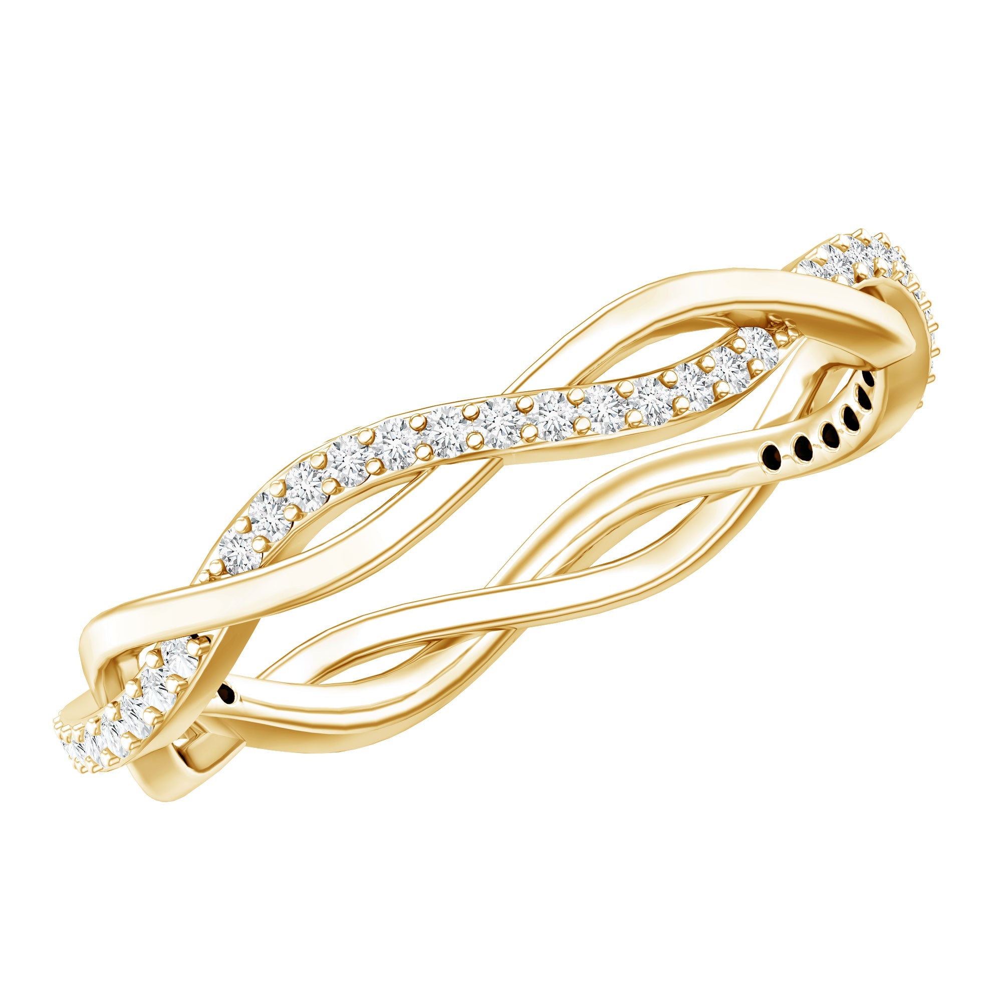 Lab Grown Diamond Ring – Braided Wedding Ring With 41 Prong Set Diamonds