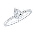 0.6 Carat Pear Cut Man Made Diamond Engagement Ring