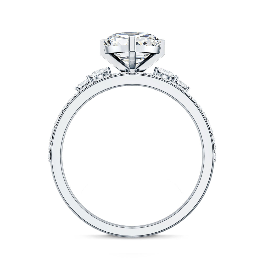 1.2 Carat Certified Lab Grown Diamond Heart Bridal Ring Set