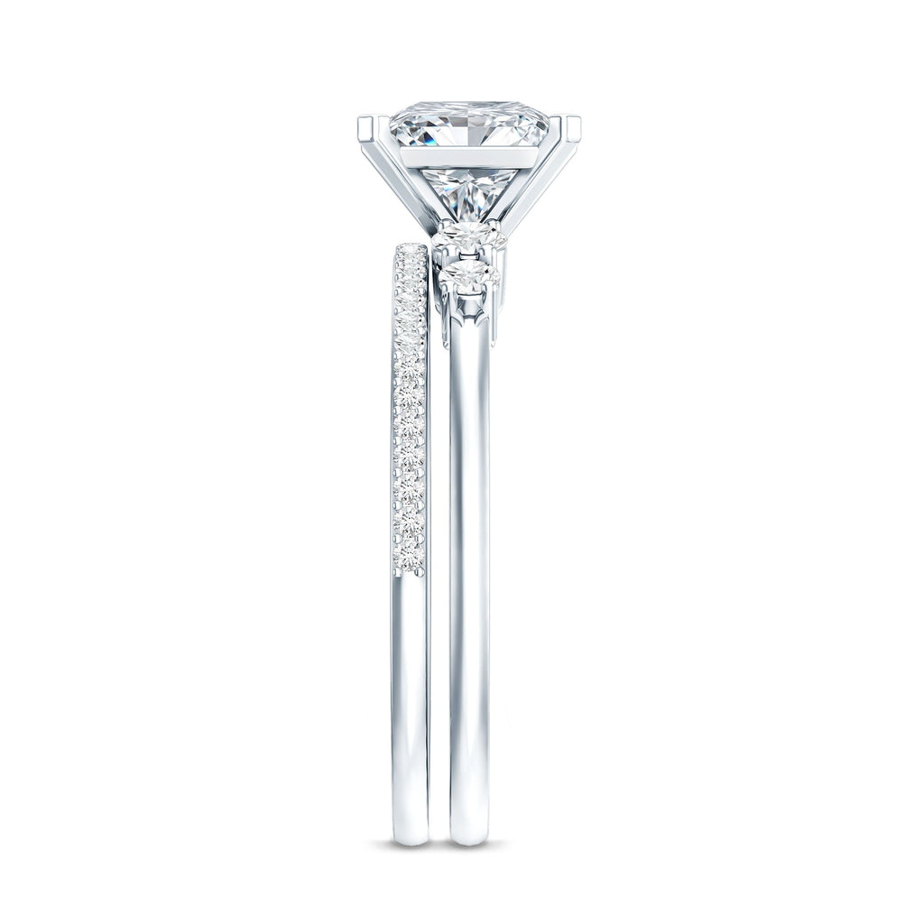 1.2 Carat Lab Grown Diamond Princess Cut Engagement Ring With Enhancer