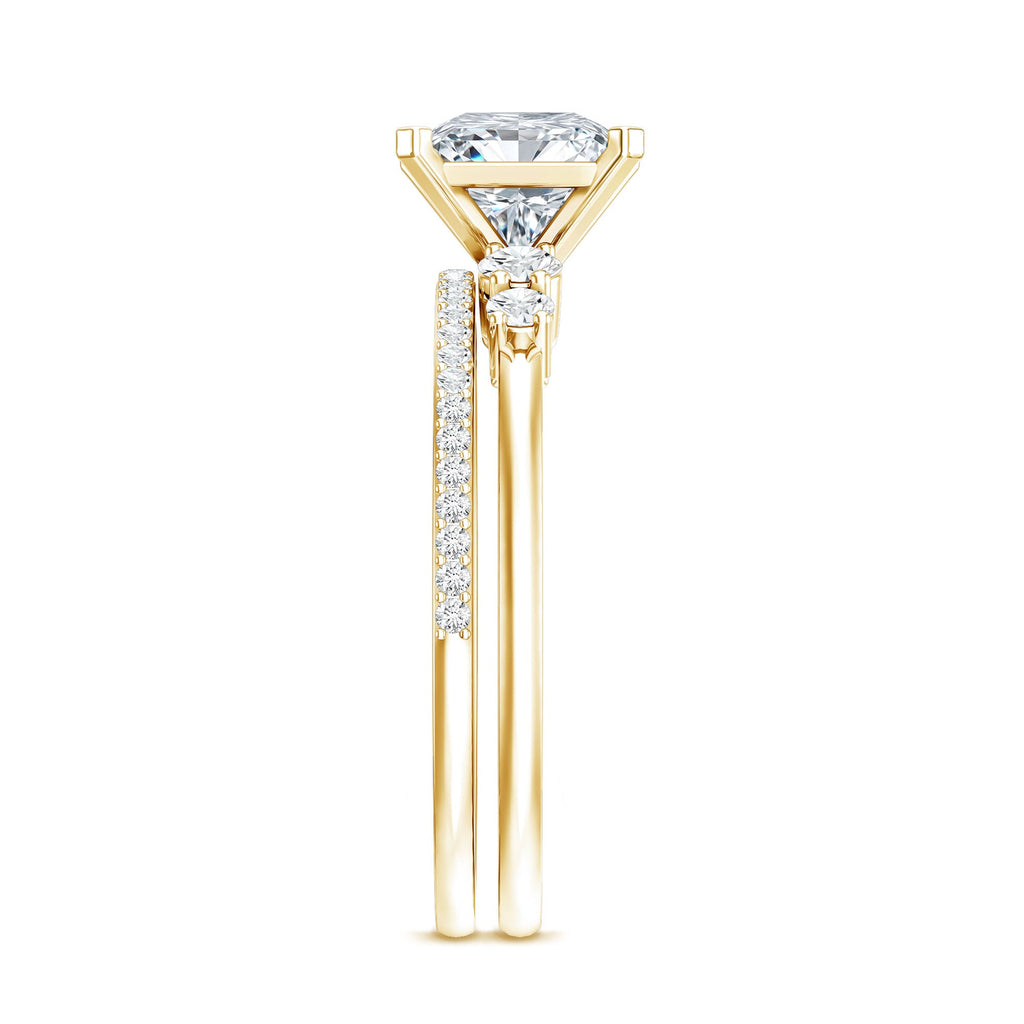 1.2 Carat Lab Grown Diamond Princess Cut Engagement Ring With Enhancer