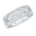 Moissanite Wedding Band – Vintage Wide Band Ring With Prong Setting Sparkle