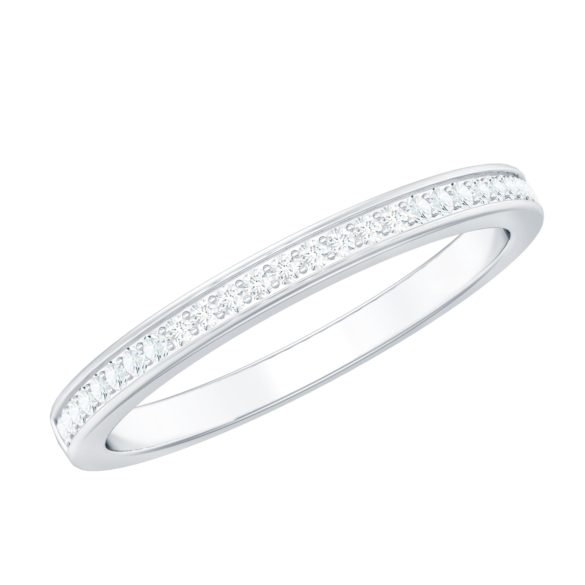 Moissanite Eternity Band – Half Eternity Ring with D-VS1 Stones | Pinpoint Setting