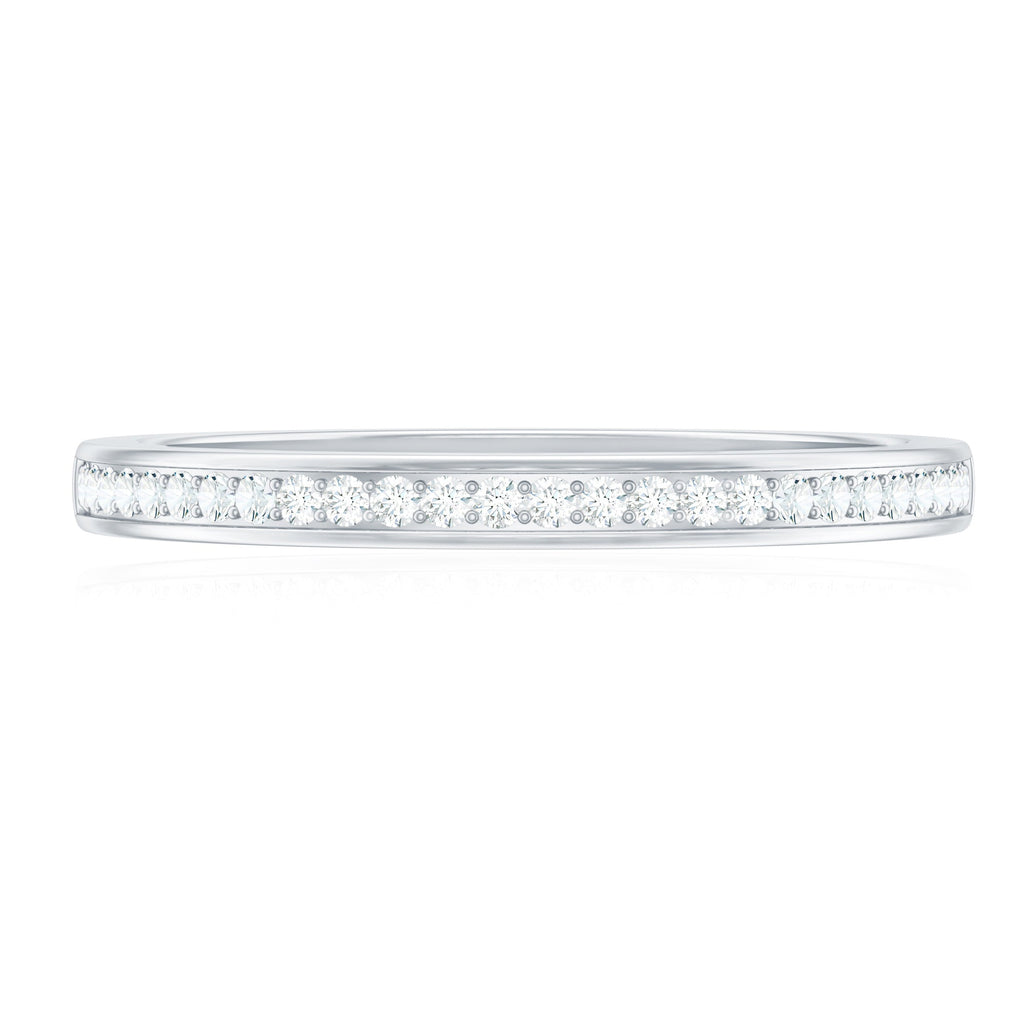 Moissanite Eternity Band – Half Eternity Ring with D-VS1 Stones | Pinpoint Setting