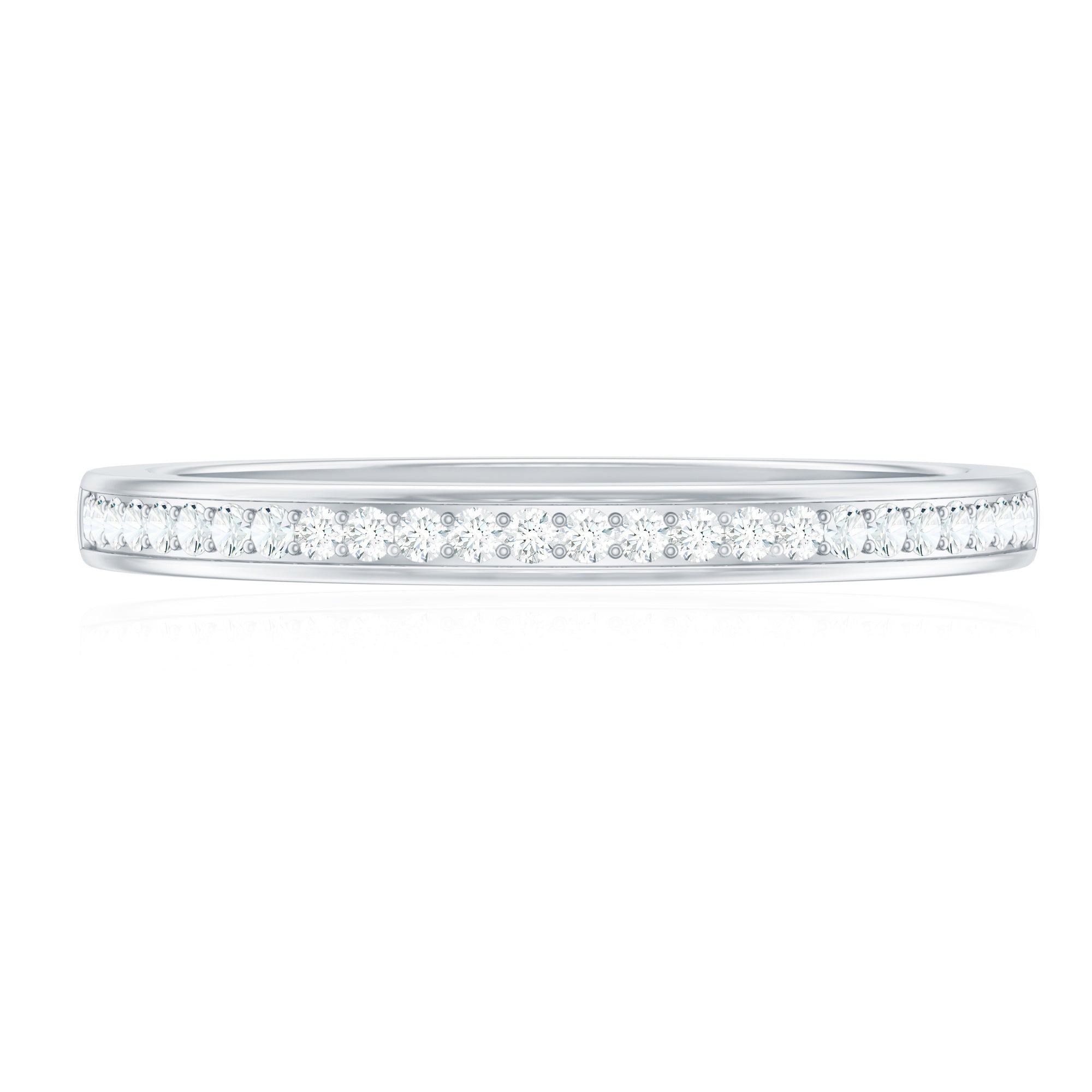 Moissanite Eternity Band – Half Eternity Ring with D-VS1 Stones | Pinpoint Setting