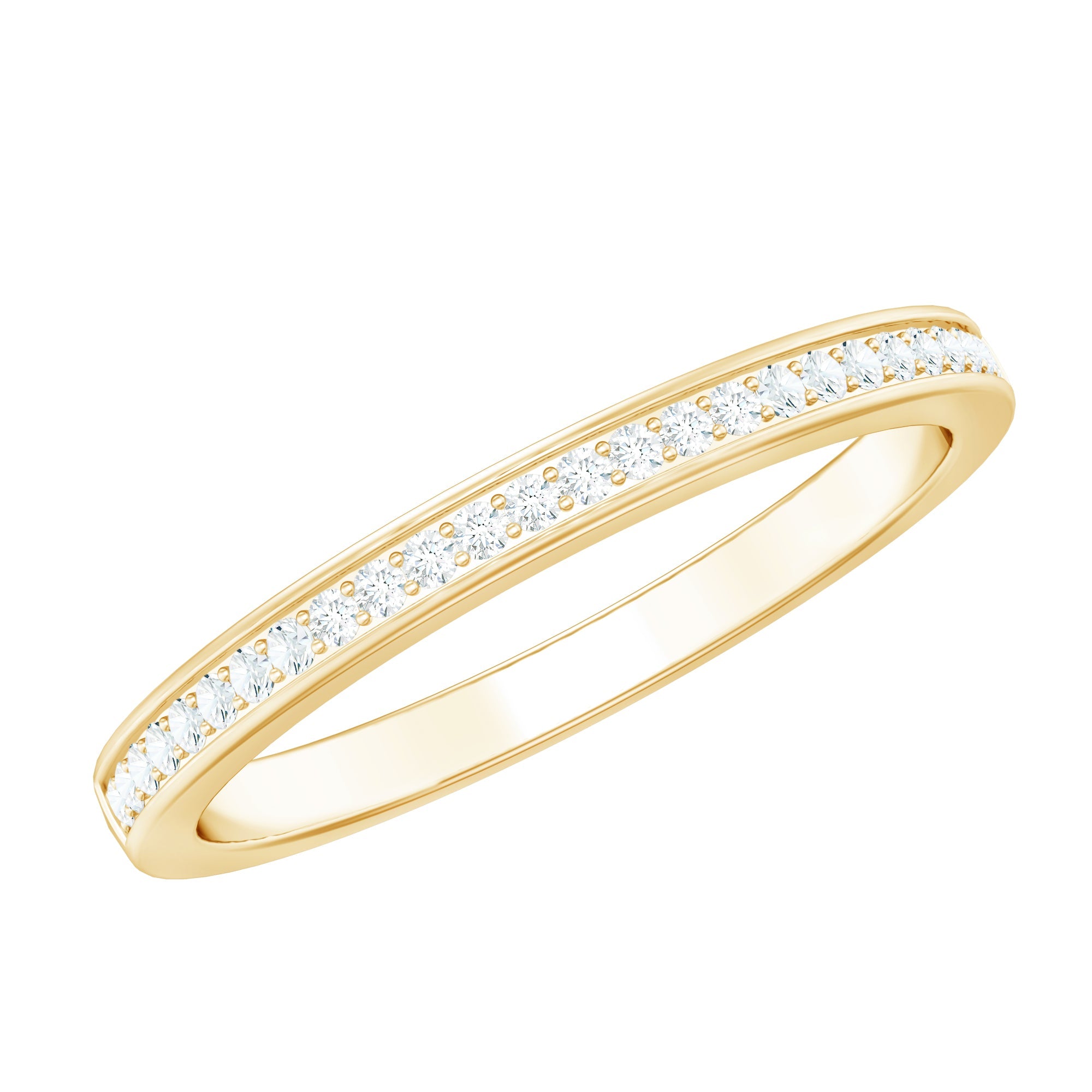 Moissanite Eternity Band – Half Eternity Ring with D-VS1 Stones | Pinpoint Setting