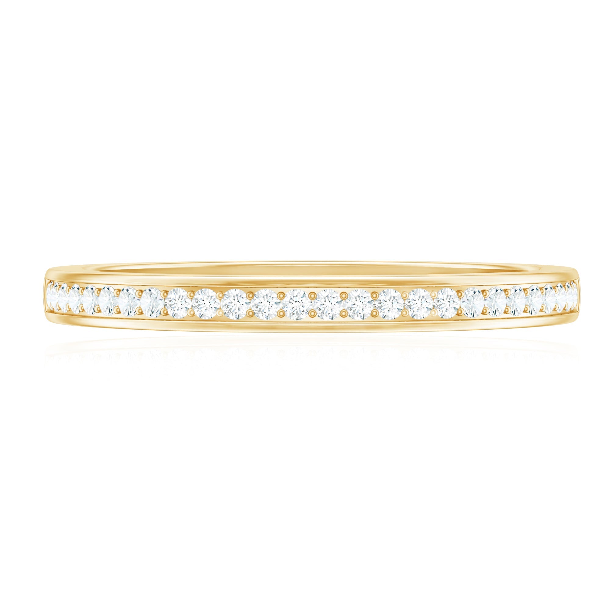 Moissanite Eternity Band – Half Eternity Ring with D-VS1 Stones | Pinpoint Setting