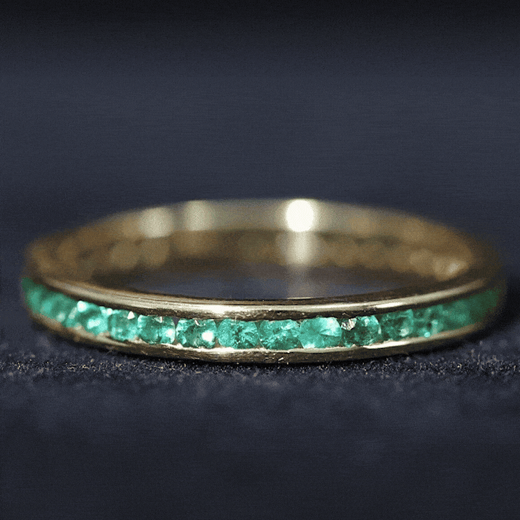 Emerald Eternity Ring – Channel Set Full Eternity Band with AAA Quality Emeralds