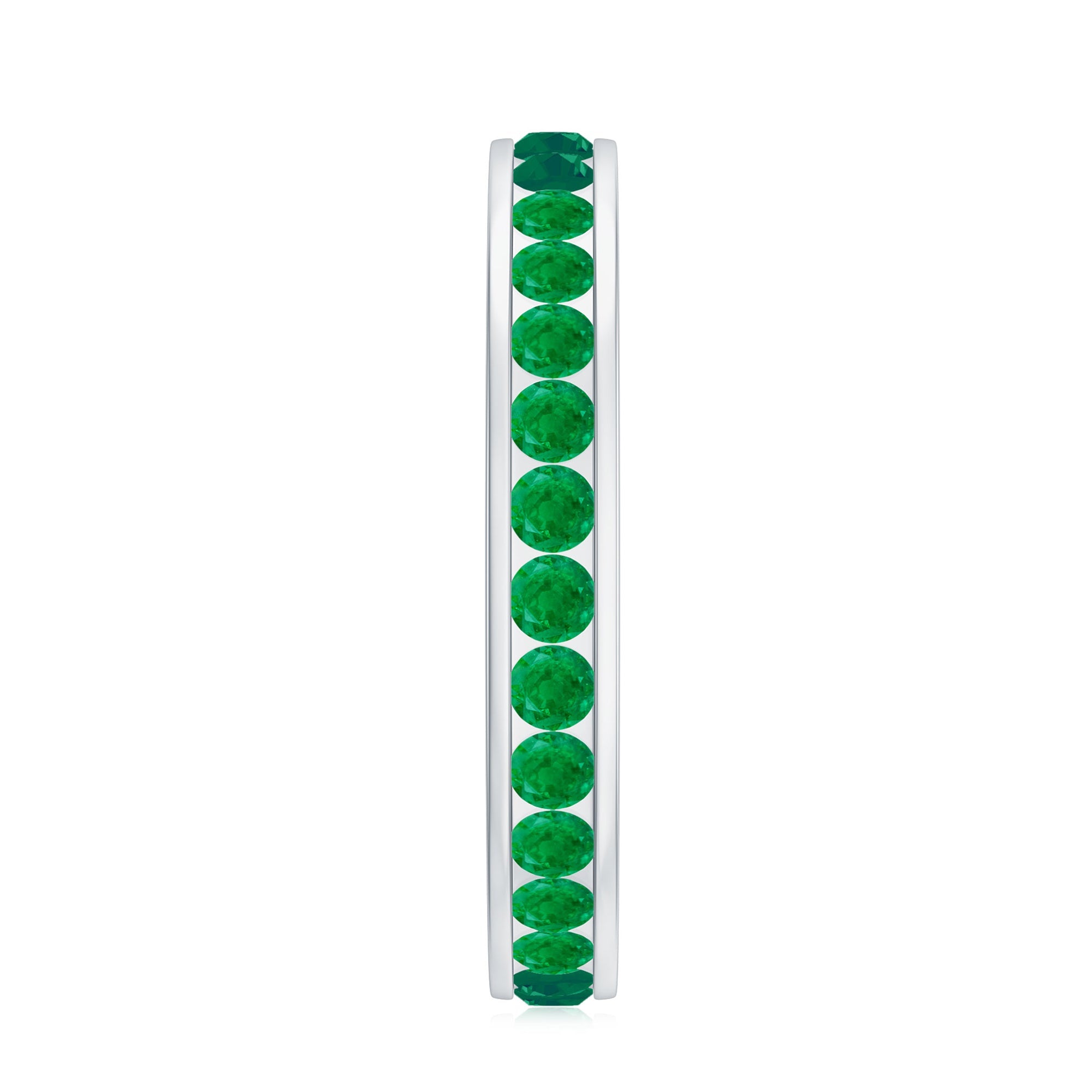 Emerald Eternity Ring – Channel Set Full Eternity Band with AAA Quality Emeralds