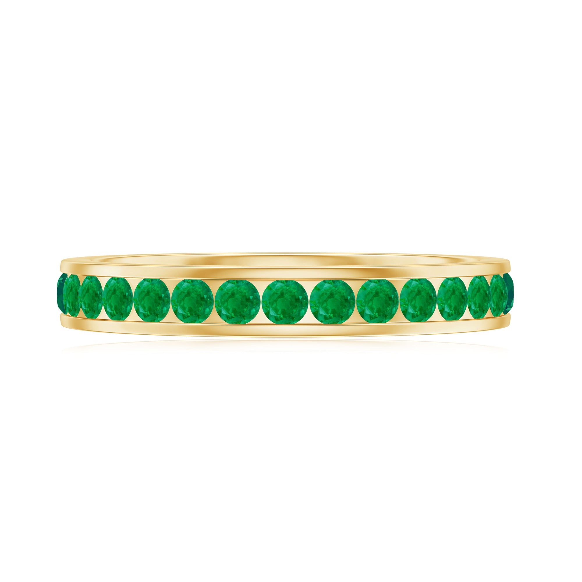 Emerald Eternity Ring – Channel Set Full Eternity Band with AAA Quality Emeralds