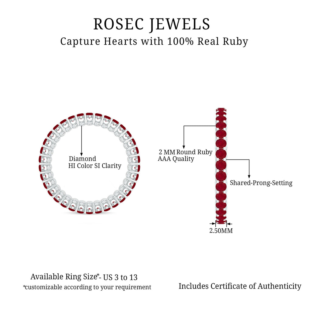 Ruby Eternity Ring – Full Eternity Band with AAA Quality Ruby & Diamonds