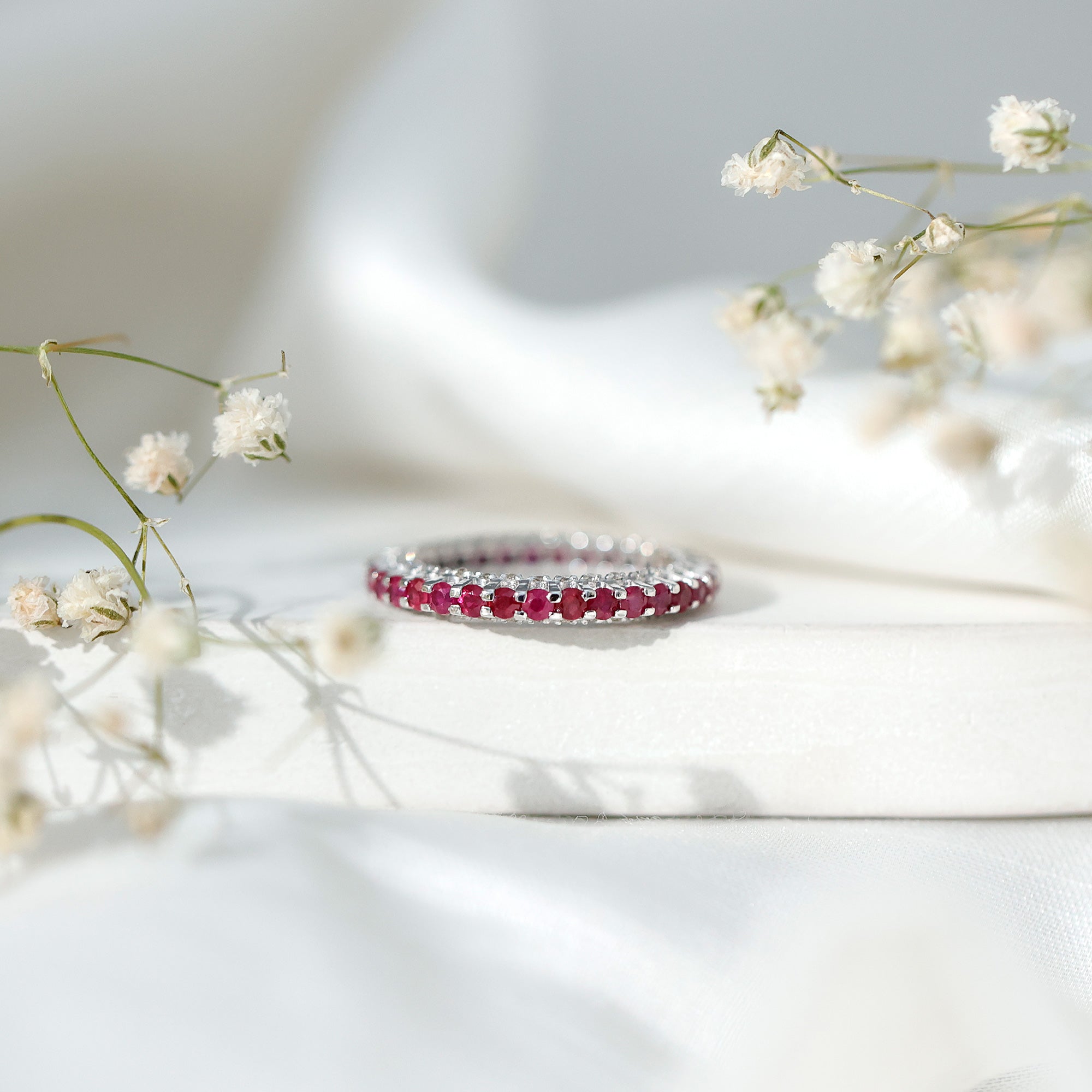 Ruby Eternity Ring – Full Eternity Band with AAA Quality Ruby & Diamonds