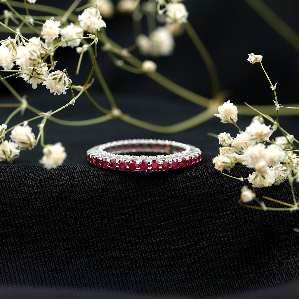Ruby Eternity Ring – Full Eternity Band with AAA Quality Ruby & Diamonds