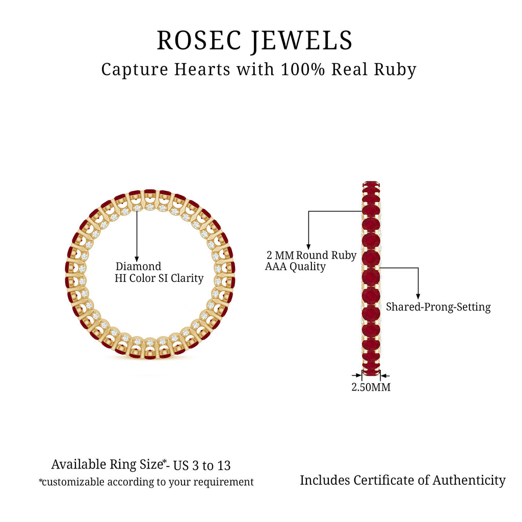 Ruby Eternity Ring – Full Eternity Band with AAA Quality Ruby & Diamonds
