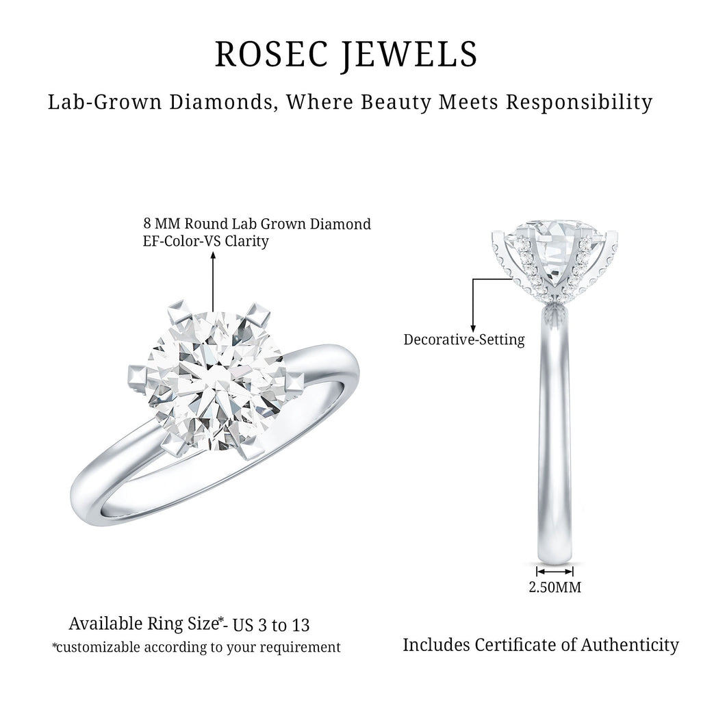 2 Carat Round Brilliant Cut Lab Grown Diamond Engagement Ring