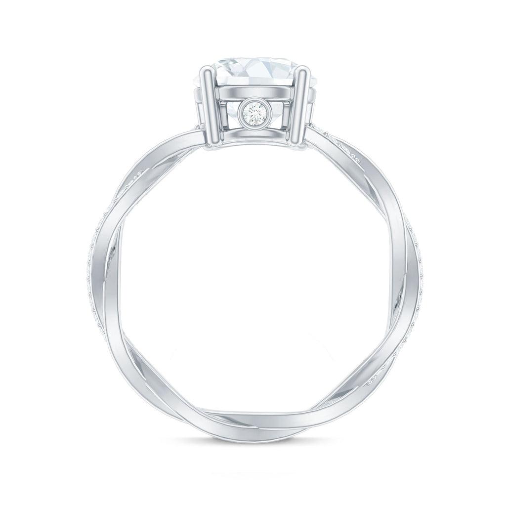 Round Cut Solitaire Moissanite Braided Engagement Ring