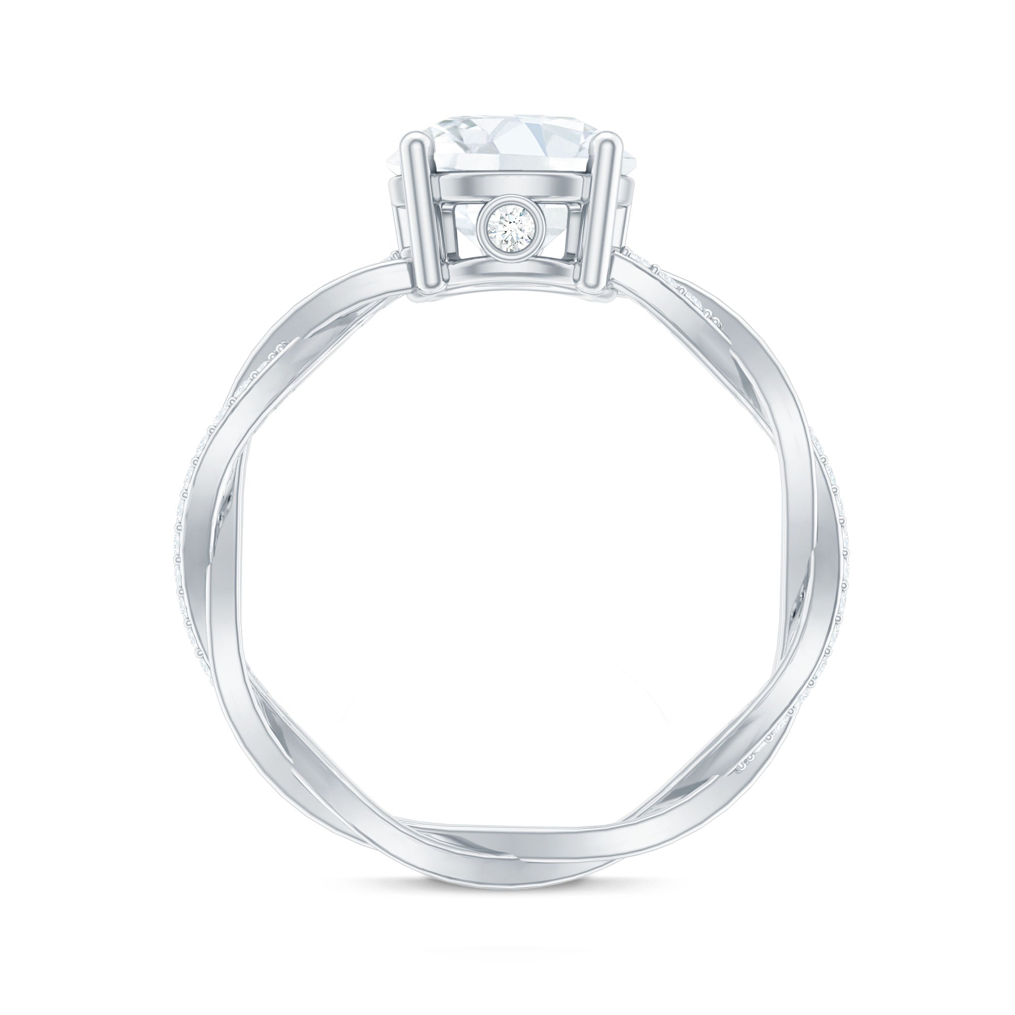 Round Cut Solitaire Moissanite Braided Engagement Ring