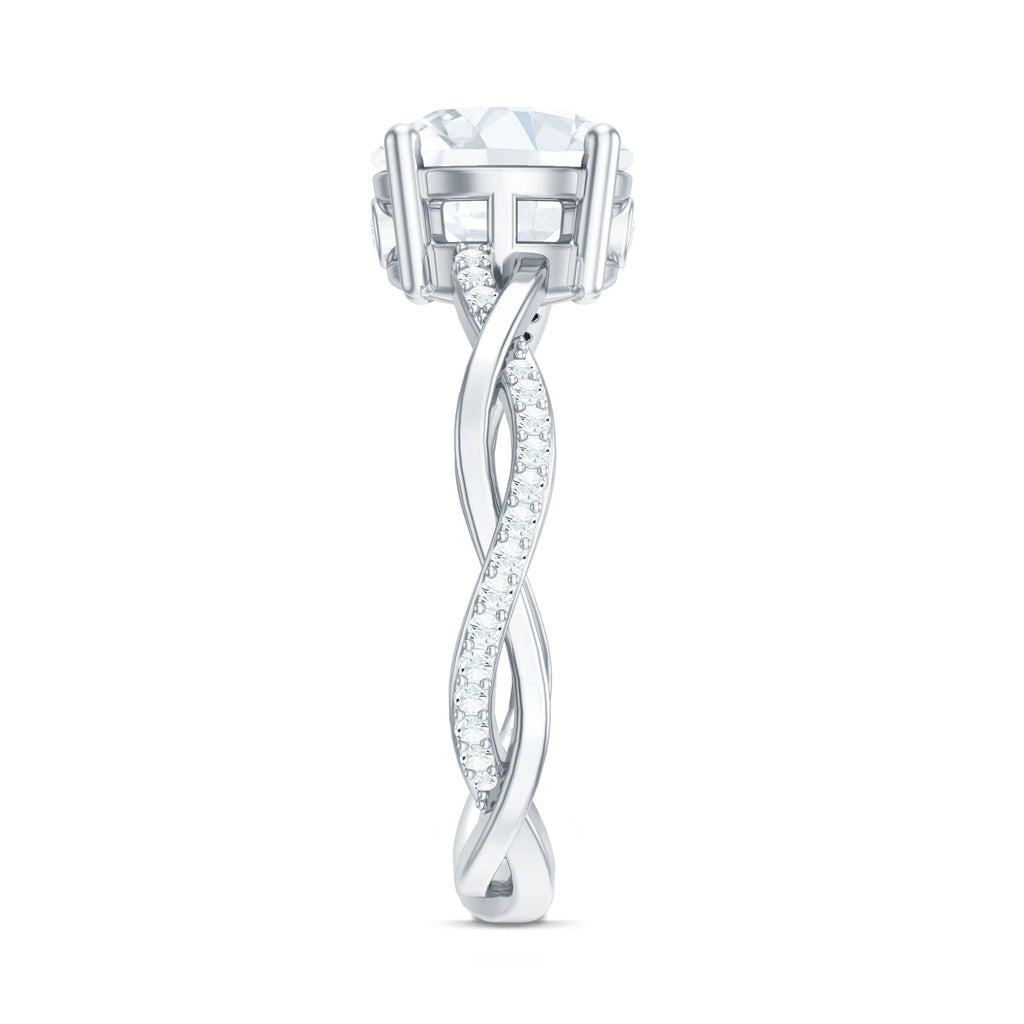 Round Cut Solitaire Moissanite Braided Engagement Ring