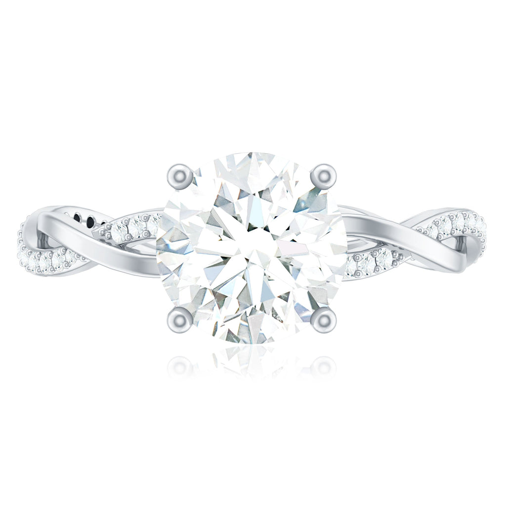 Round Cut Solitaire Moissanite Braided Engagement Ring