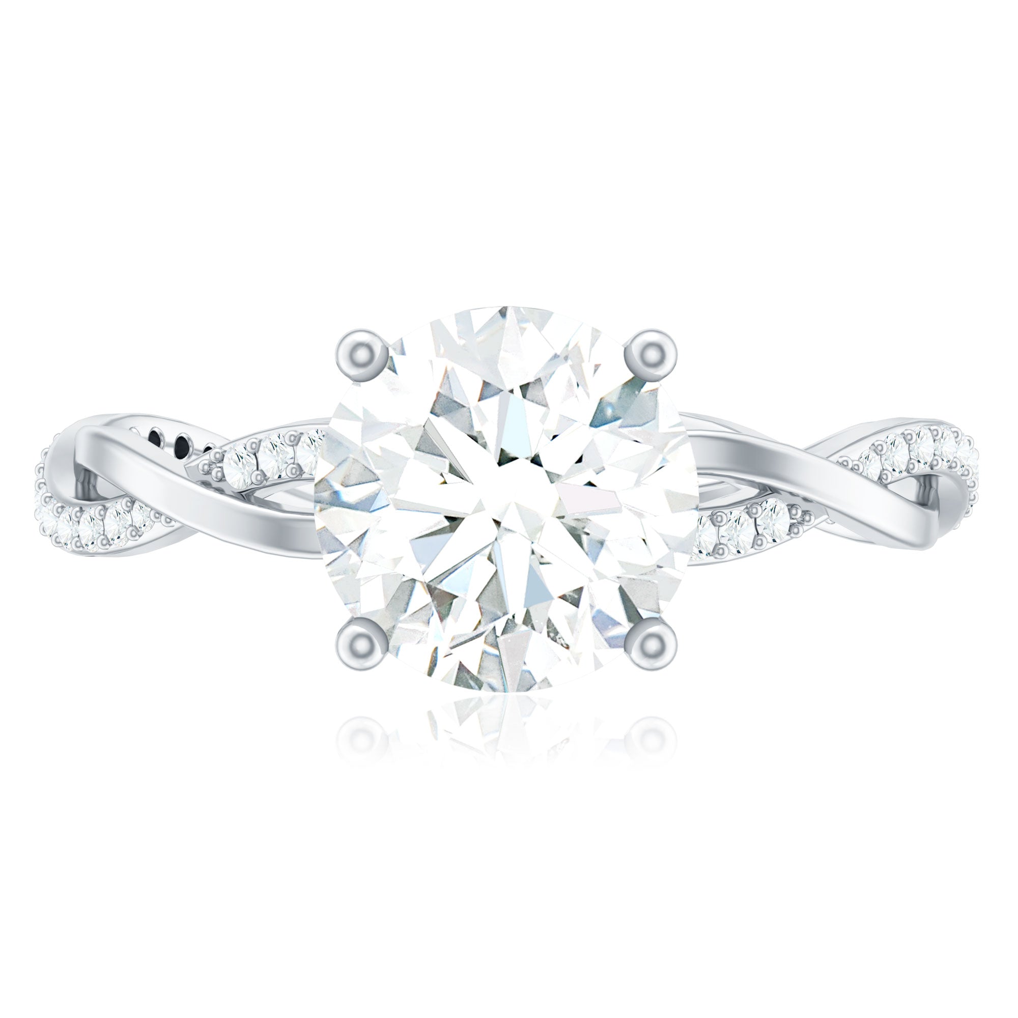 Round Cut Solitaire Moissanite Braided Engagement Ring