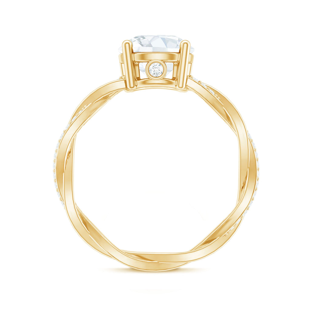 Round Cut Solitaire Moissanite Braided Engagement Ring